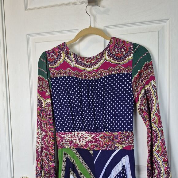 Anthropologie Moulinette Soeurs Size 8 Istanbul Wrap Dress Hankerchief Hem - Picture 6 of 10